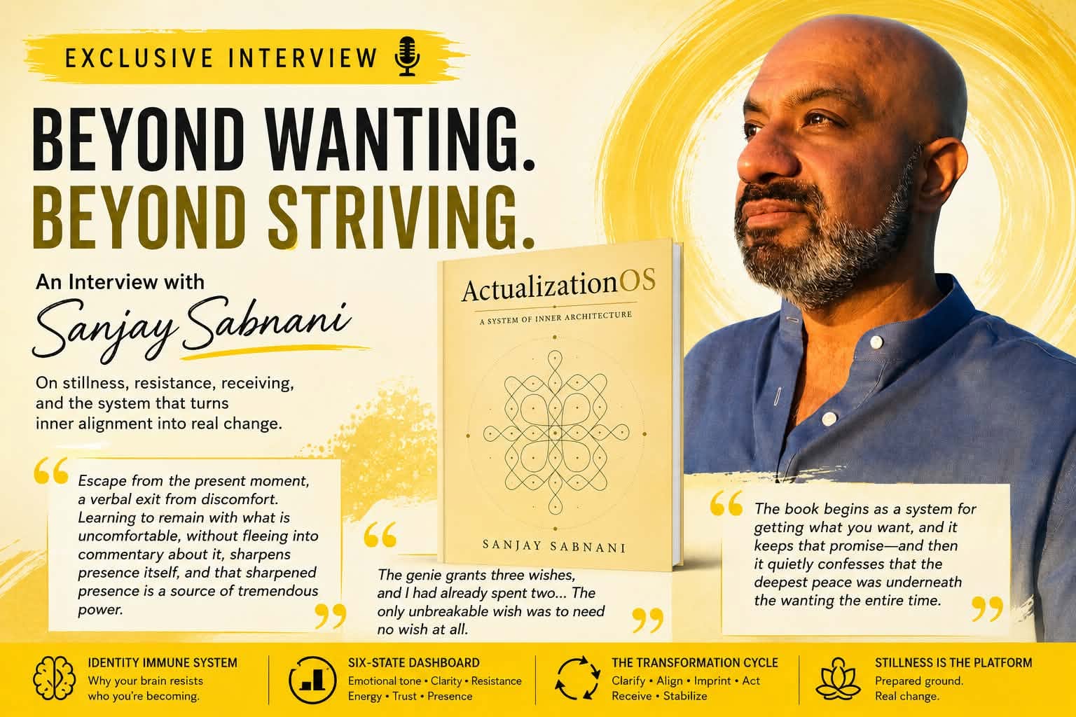 Author Sanjay Sabnani Talks About the Power of Discomfort: Turning Pressure into Action, Learning to Receive, and Finding Peace Beyond Striving